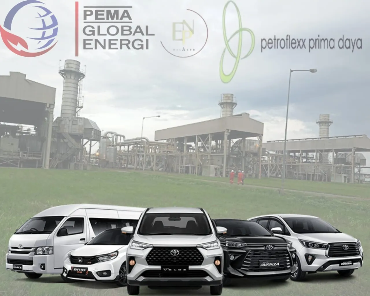 Foto: ilustrasi Mobil Rental dan Dua Logo PT Yang Sedang Bekerja Di Cluster IV PGE, Aceh Utara