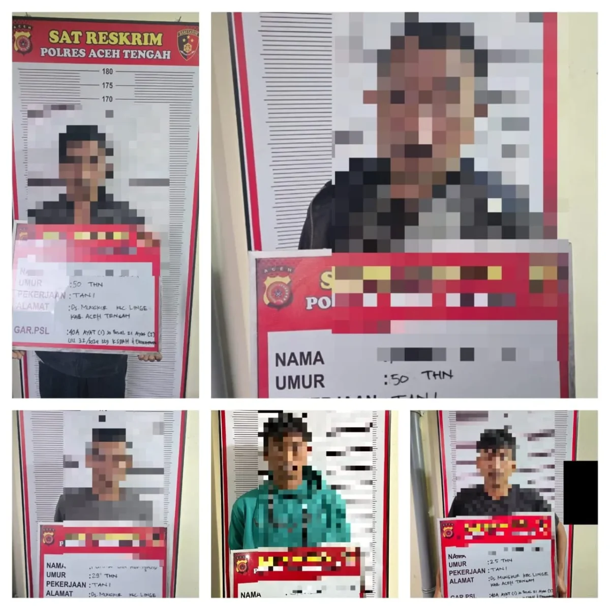 Foto: 5 Tersangka Yang Ditangkap