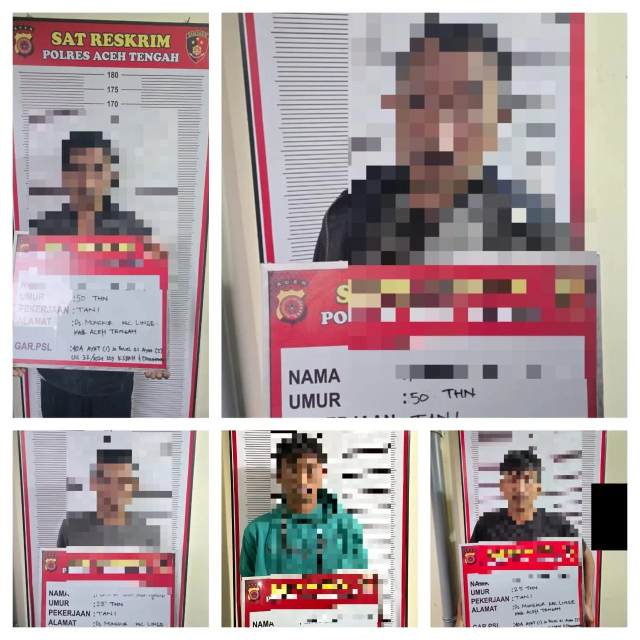 Foto: 5 Tersangka Yang Ditangkap