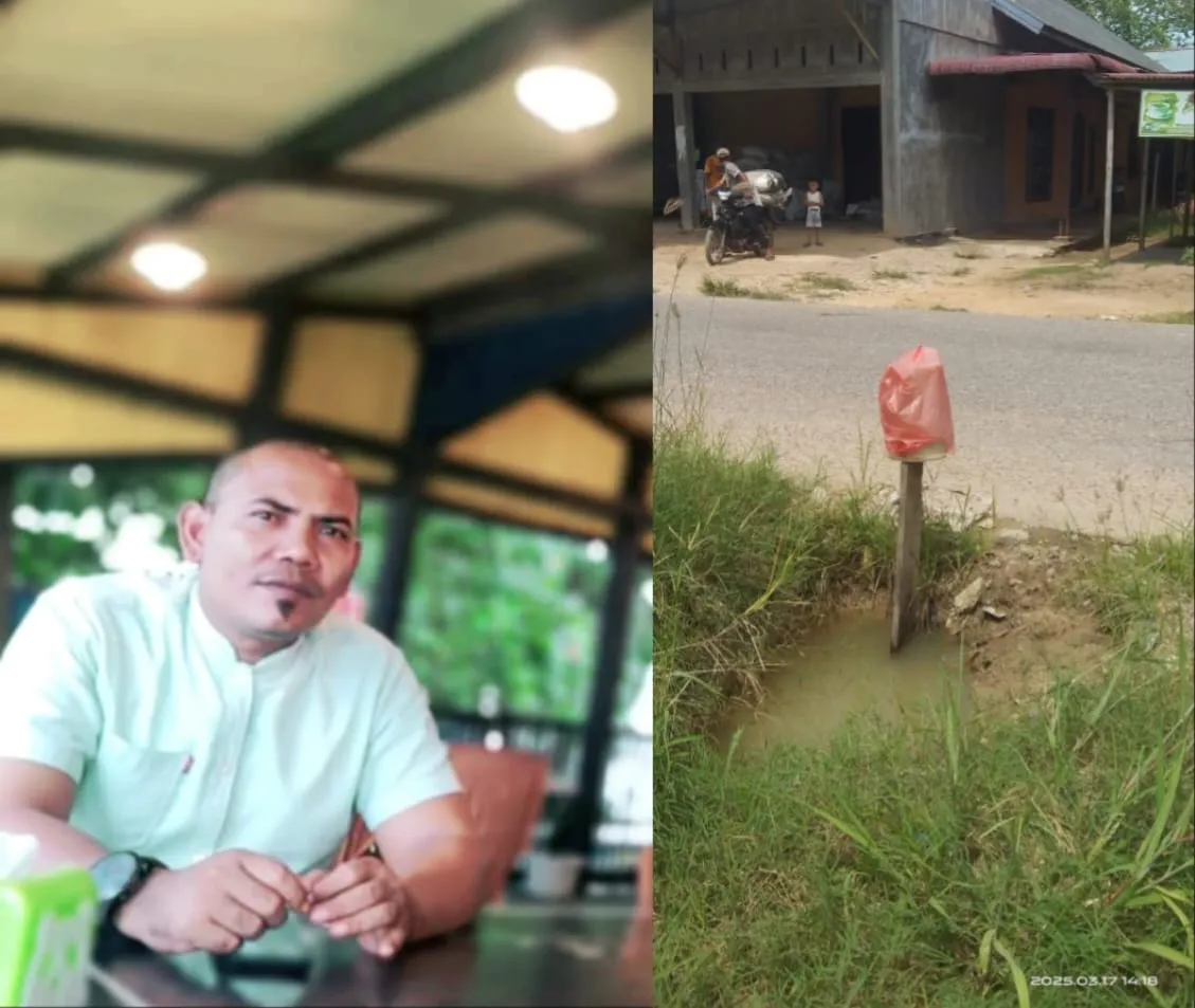 Foto: Tokoh Pemuda dan Lubang Bekas Galian PDAM Tirta Pase