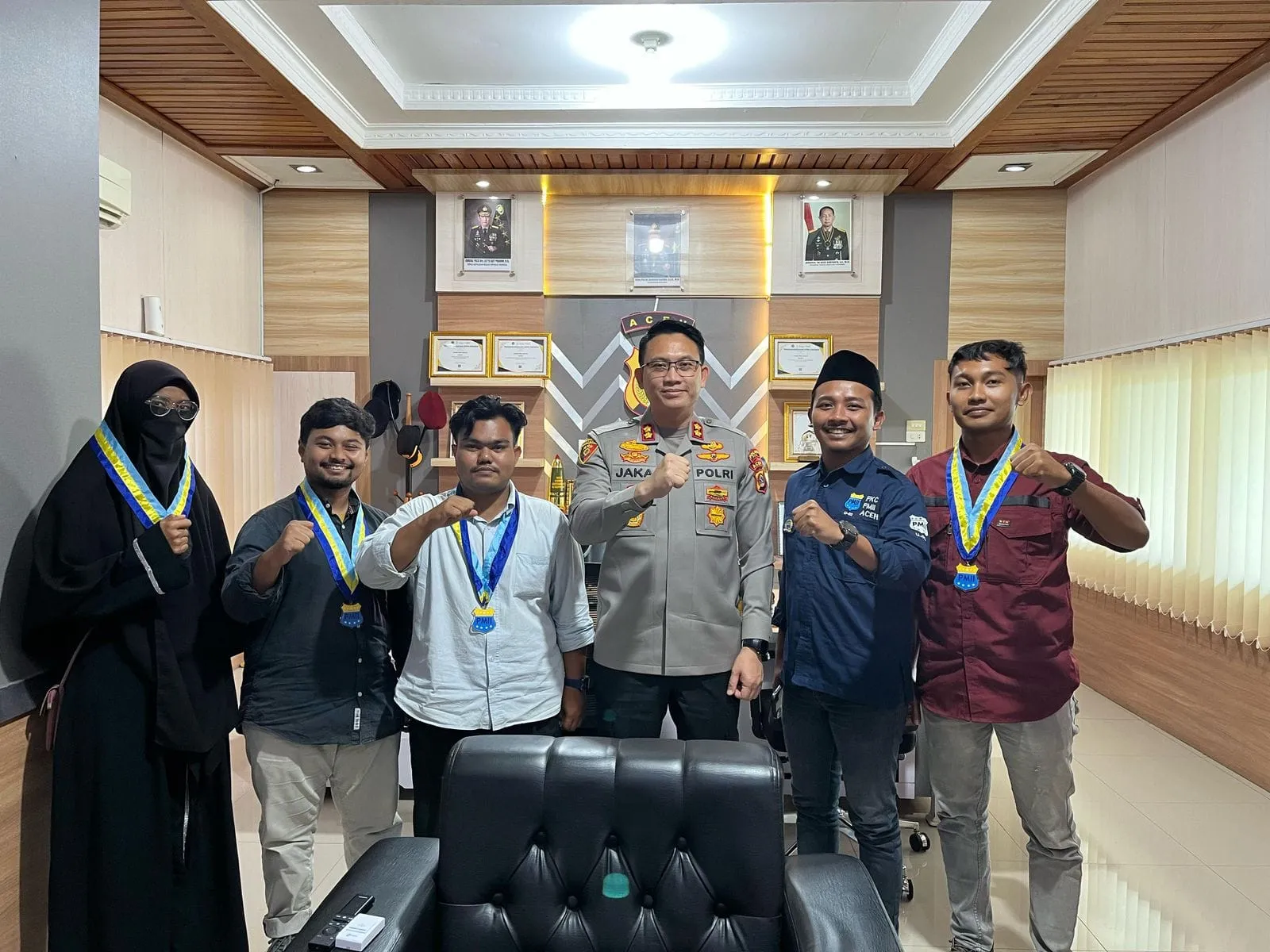 Foto: Pengurus Cabang Pergerakan Mahasiswa Islam Indonesia (PMII) Kabupaten Pidie silaturahmi dengan Kapolres Pidie di ruang kerjanya, Doc. Ramazan