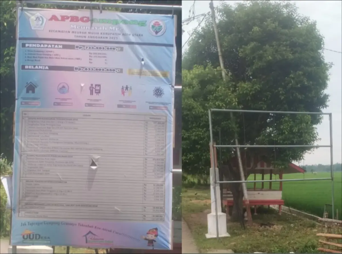Foto: Sebelum dan Sesudah Dipasang Papan Informasi Penggunaan Dana Desa
