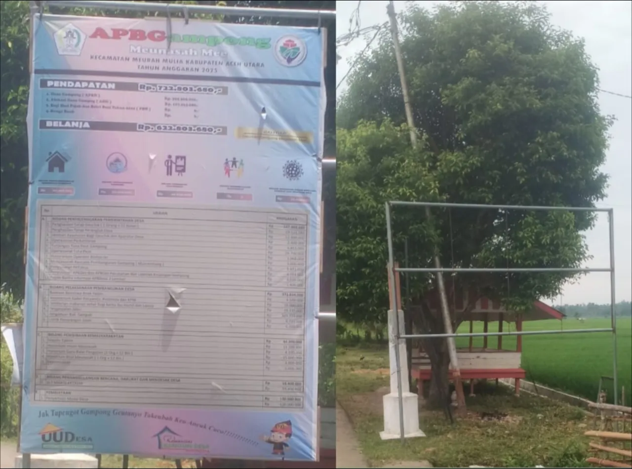 Foto: Sebelum dan Sesudah Dipasang Papan Informasi Penggunaan Dana Desa