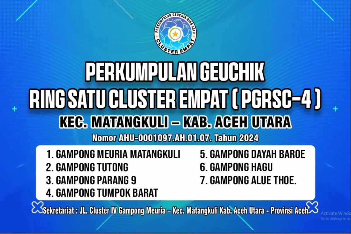 Foto: Spanduk Perkumpulan Geuchik Ring 1 Cluster IV