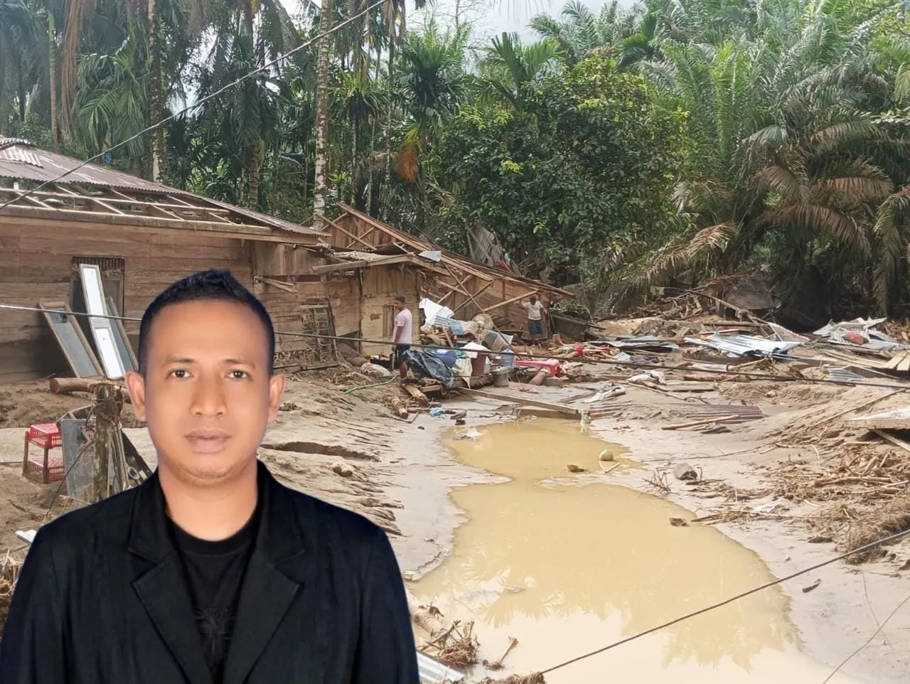 Foto: Agus dan Keadaan Pasca Banjir di Simpang Jernih